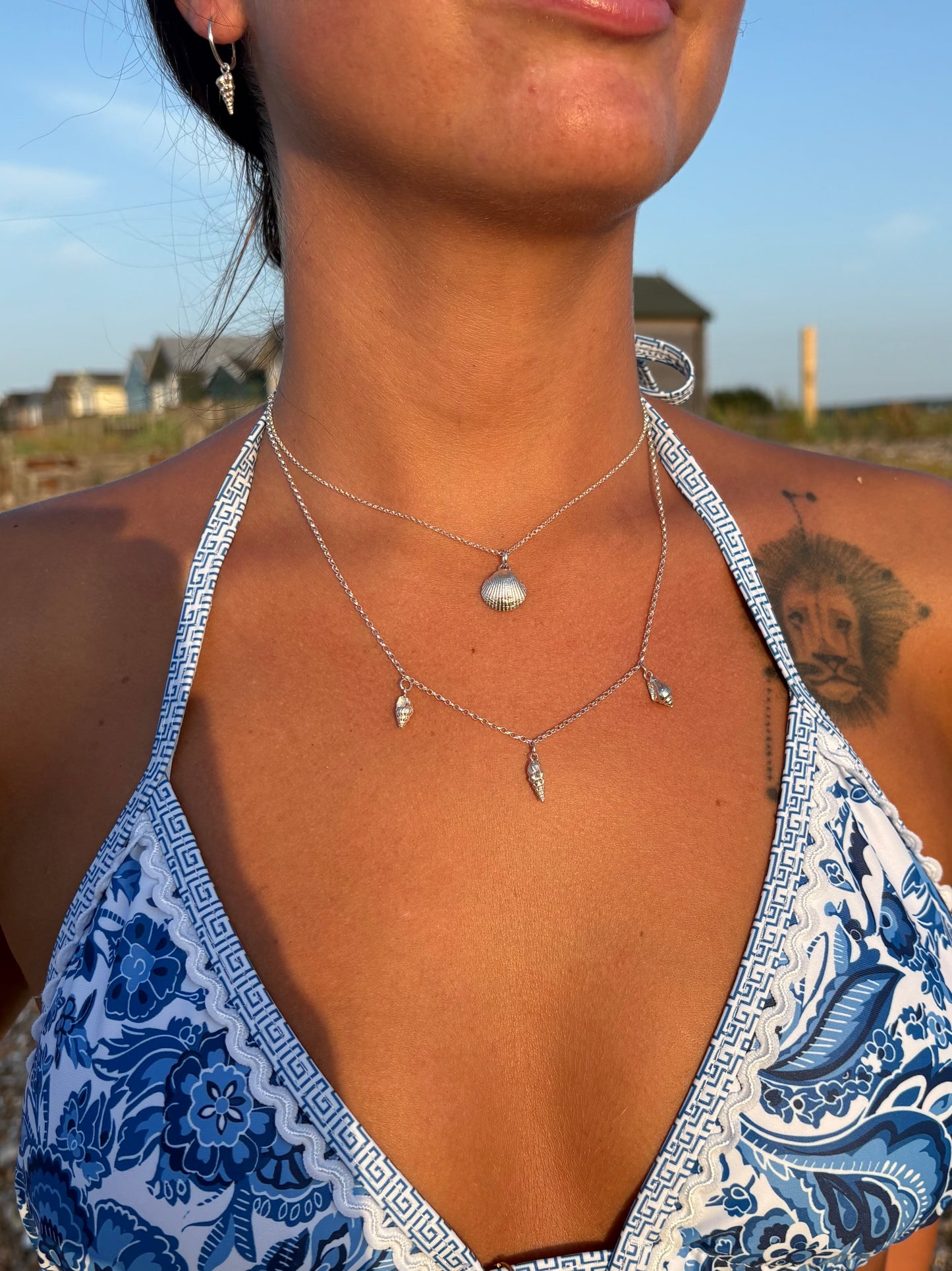 Scallop shell necklace
