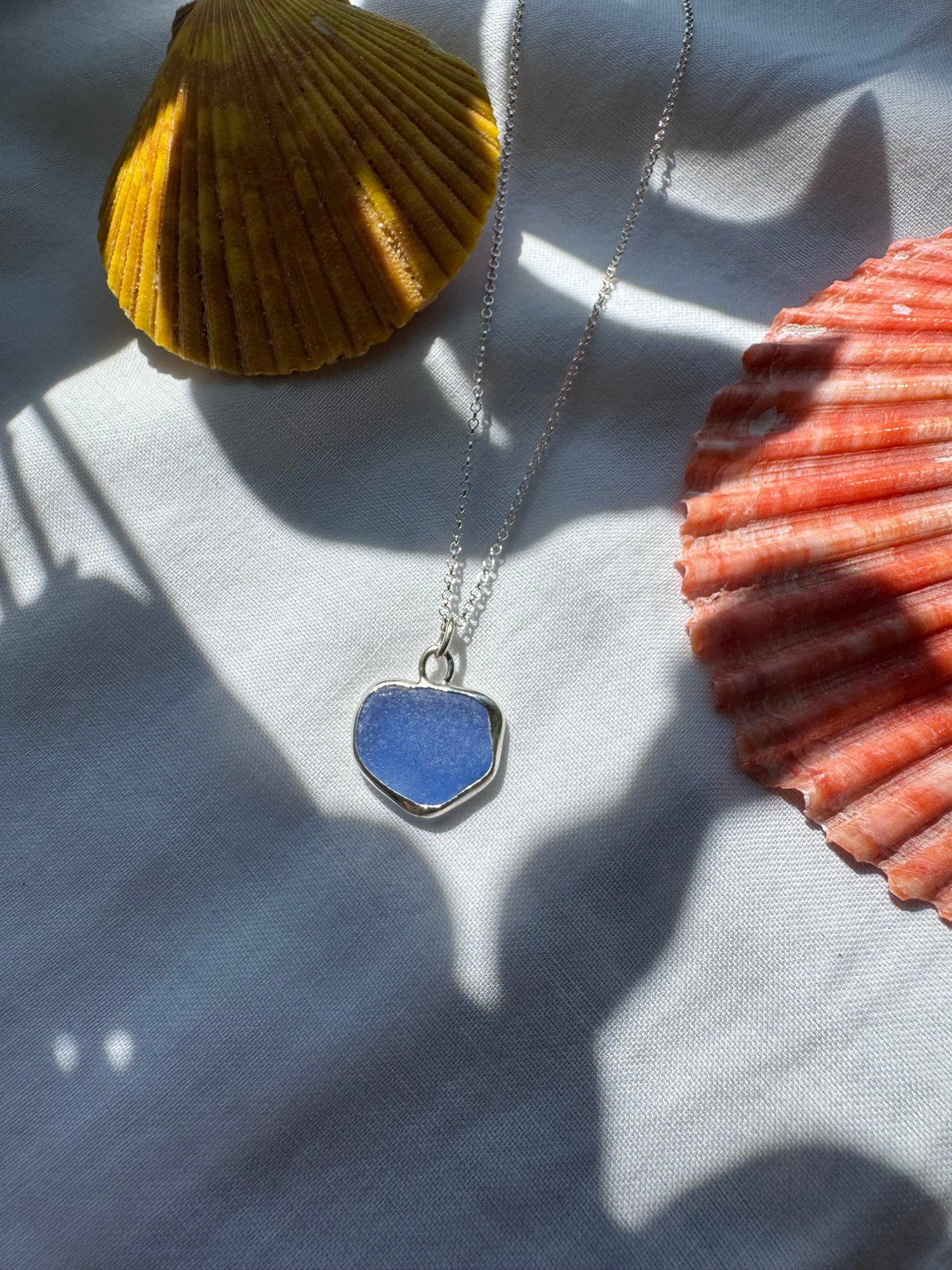 Blue seaglass necklace