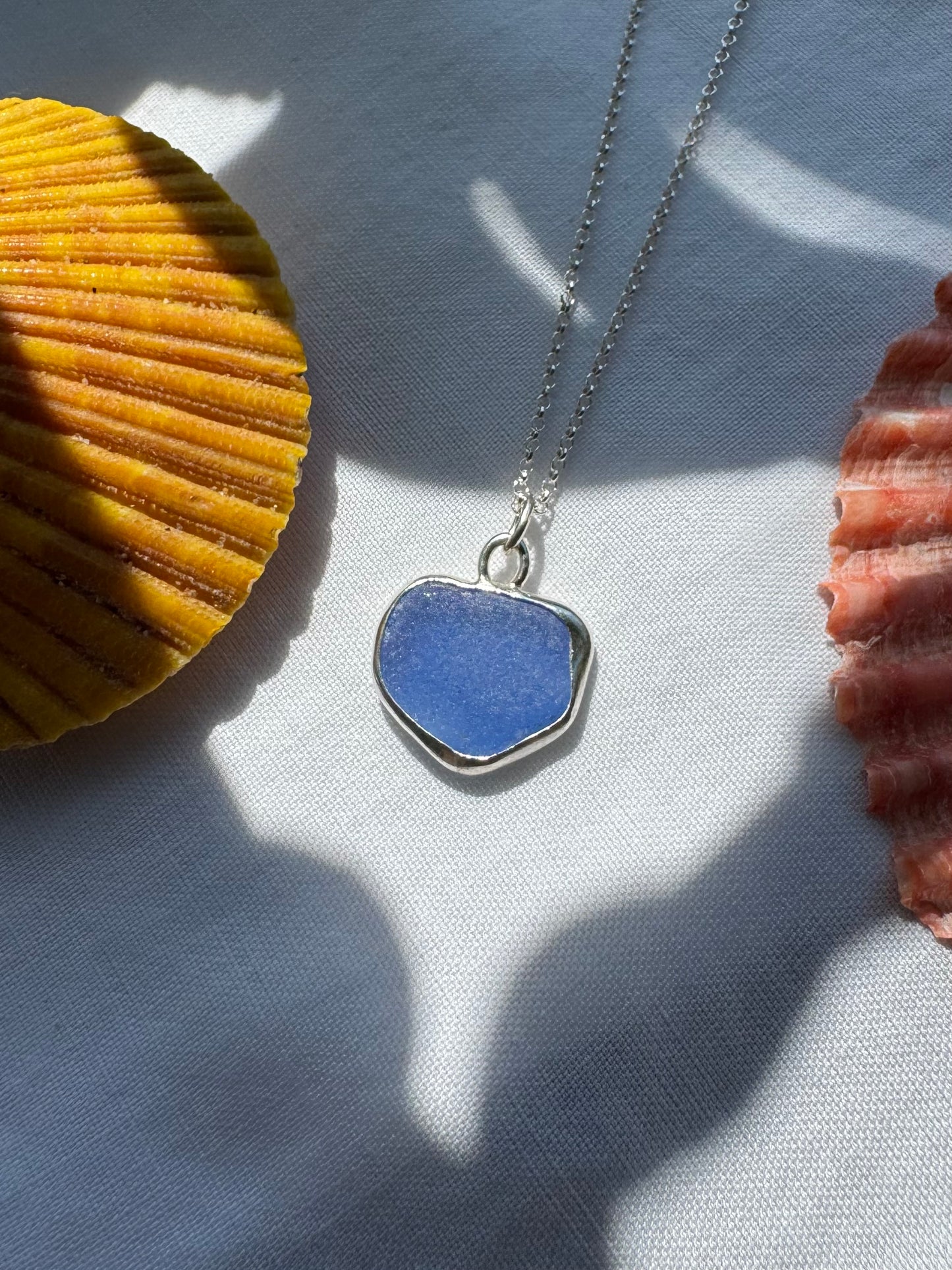 Blue seaglass necklace