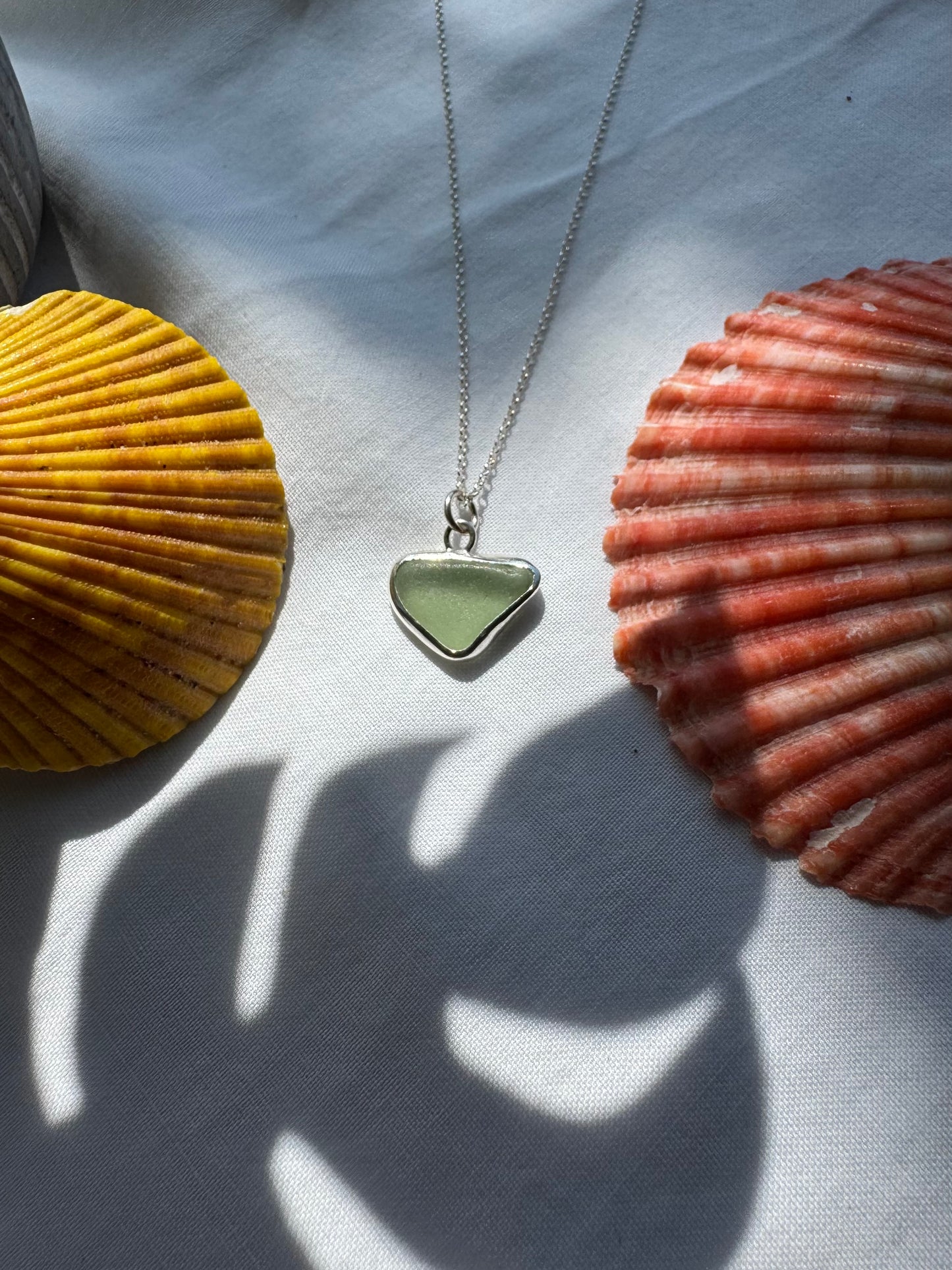 Light green seaglass necklace