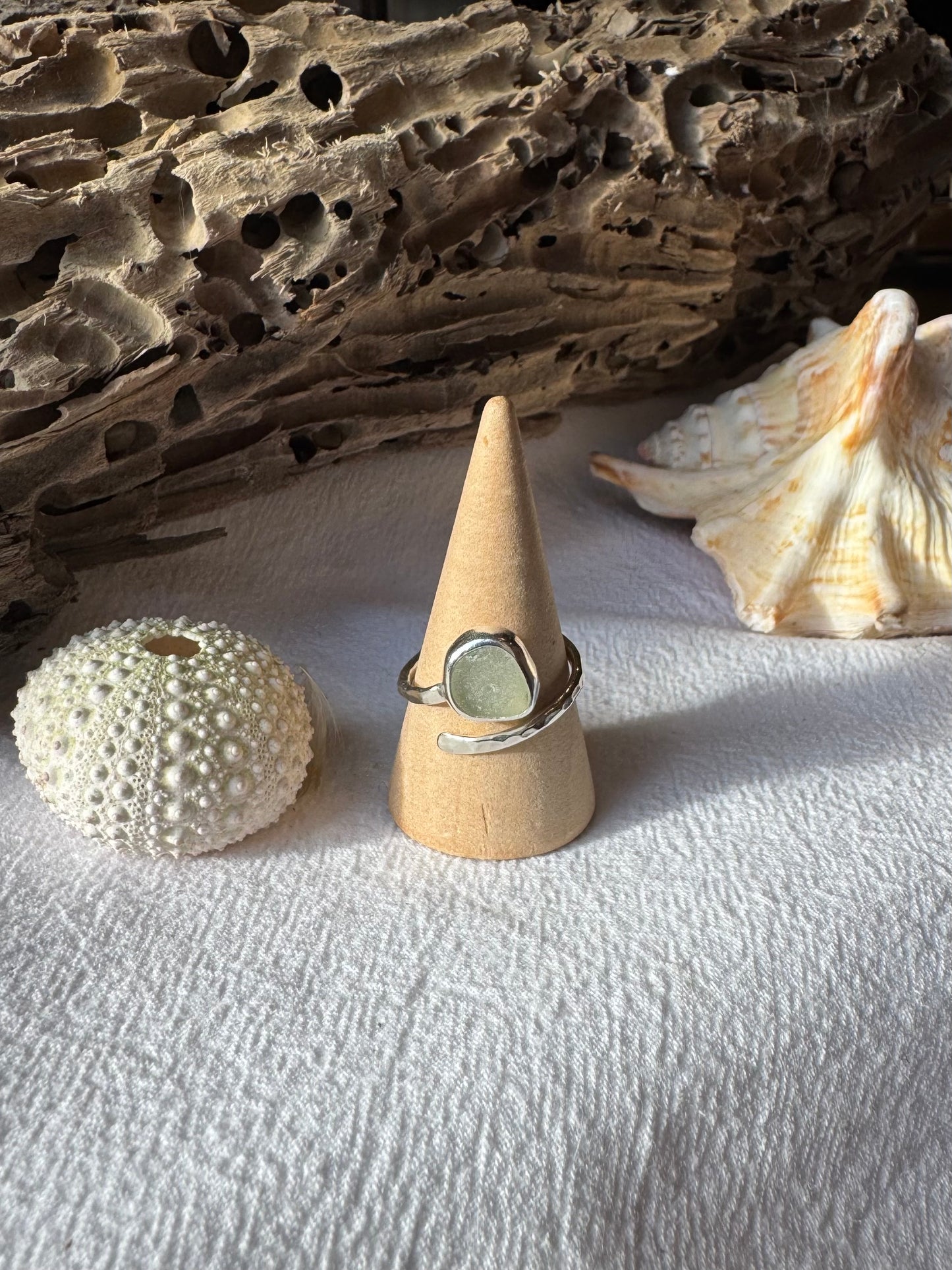 Pale seaglass ring