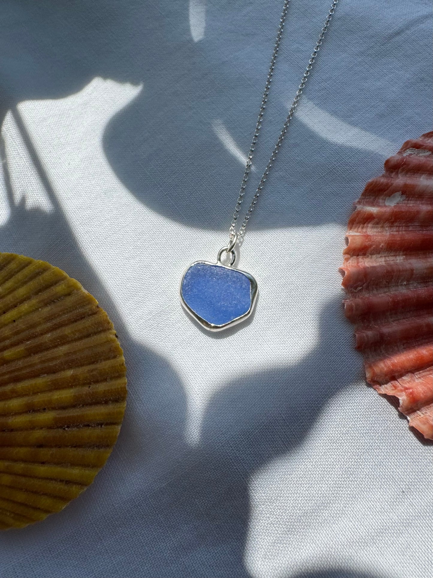 Blue seaglass necklace