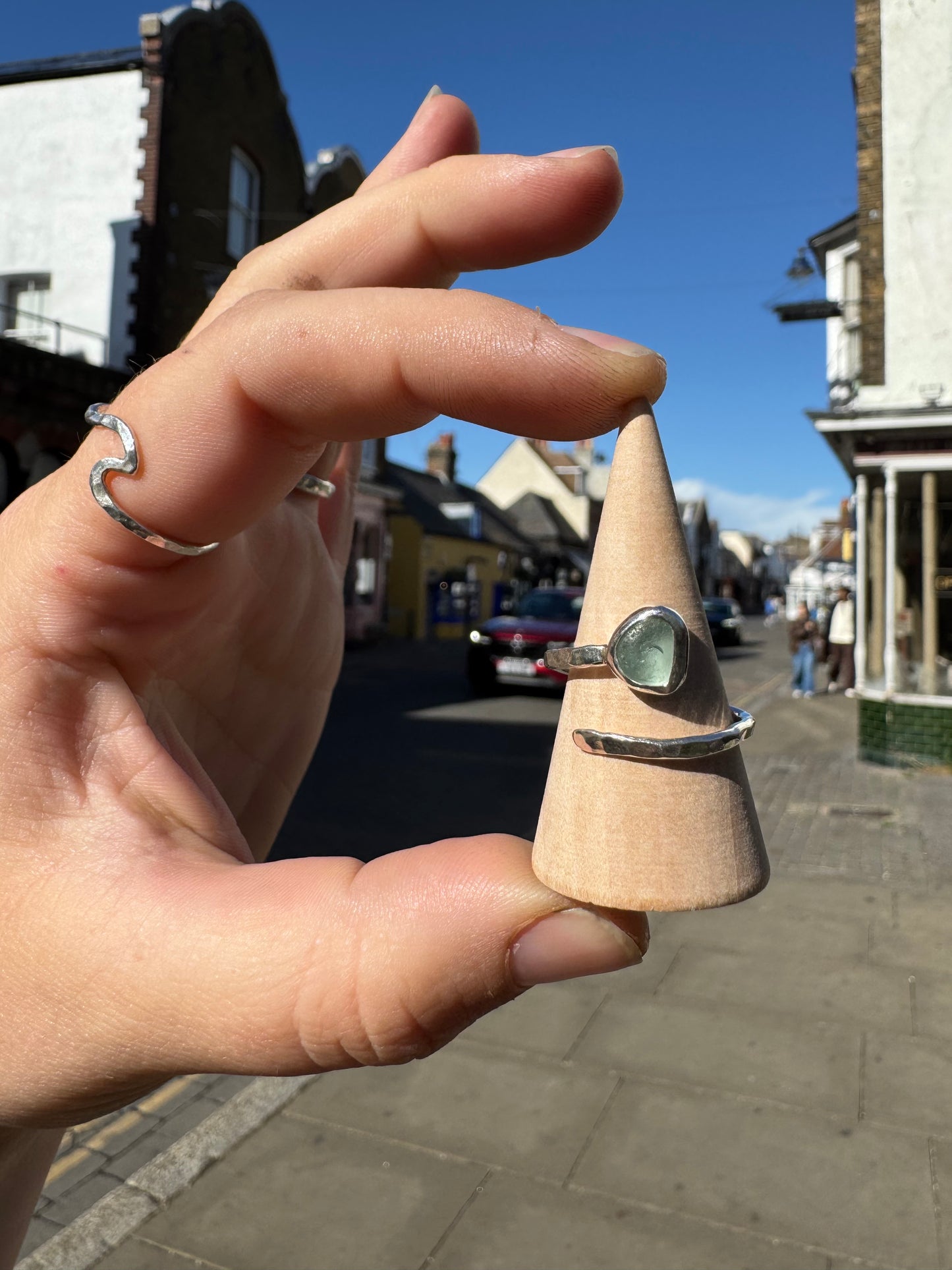 Light Blue seaglass ring