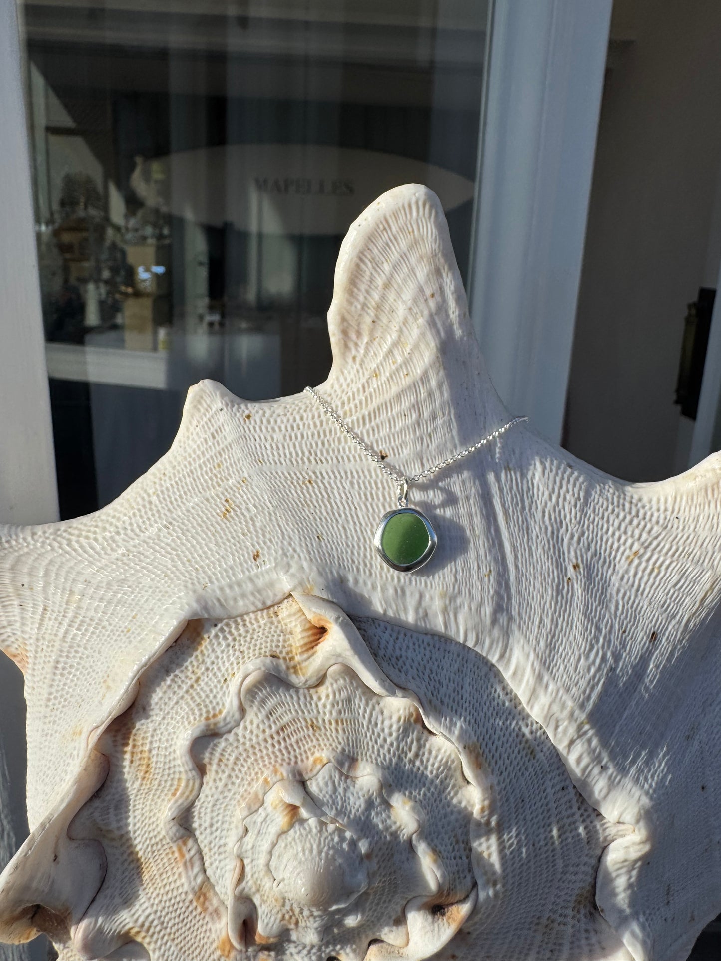 Green seaglass necklace