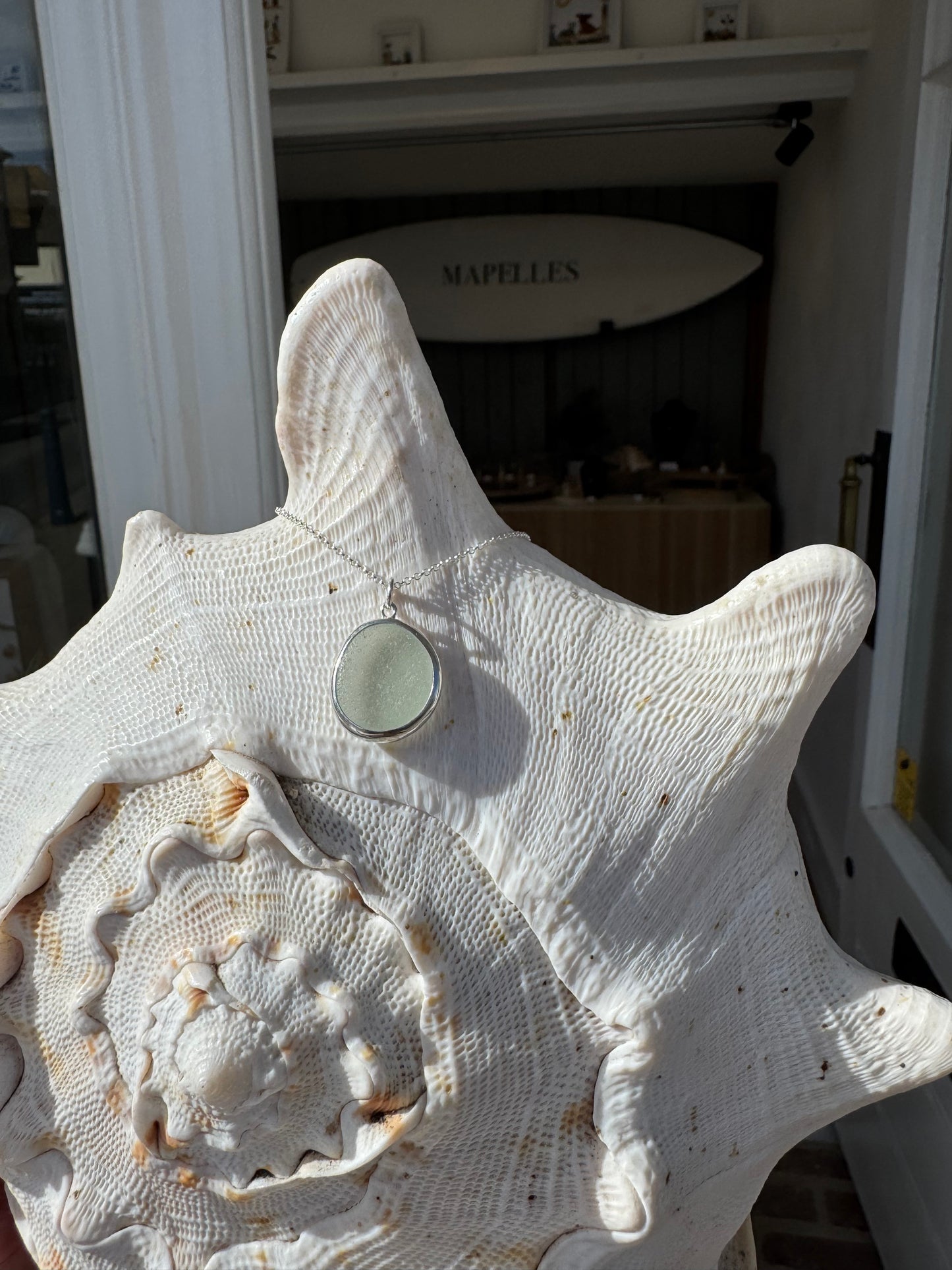 Light blue Seaglass necklace