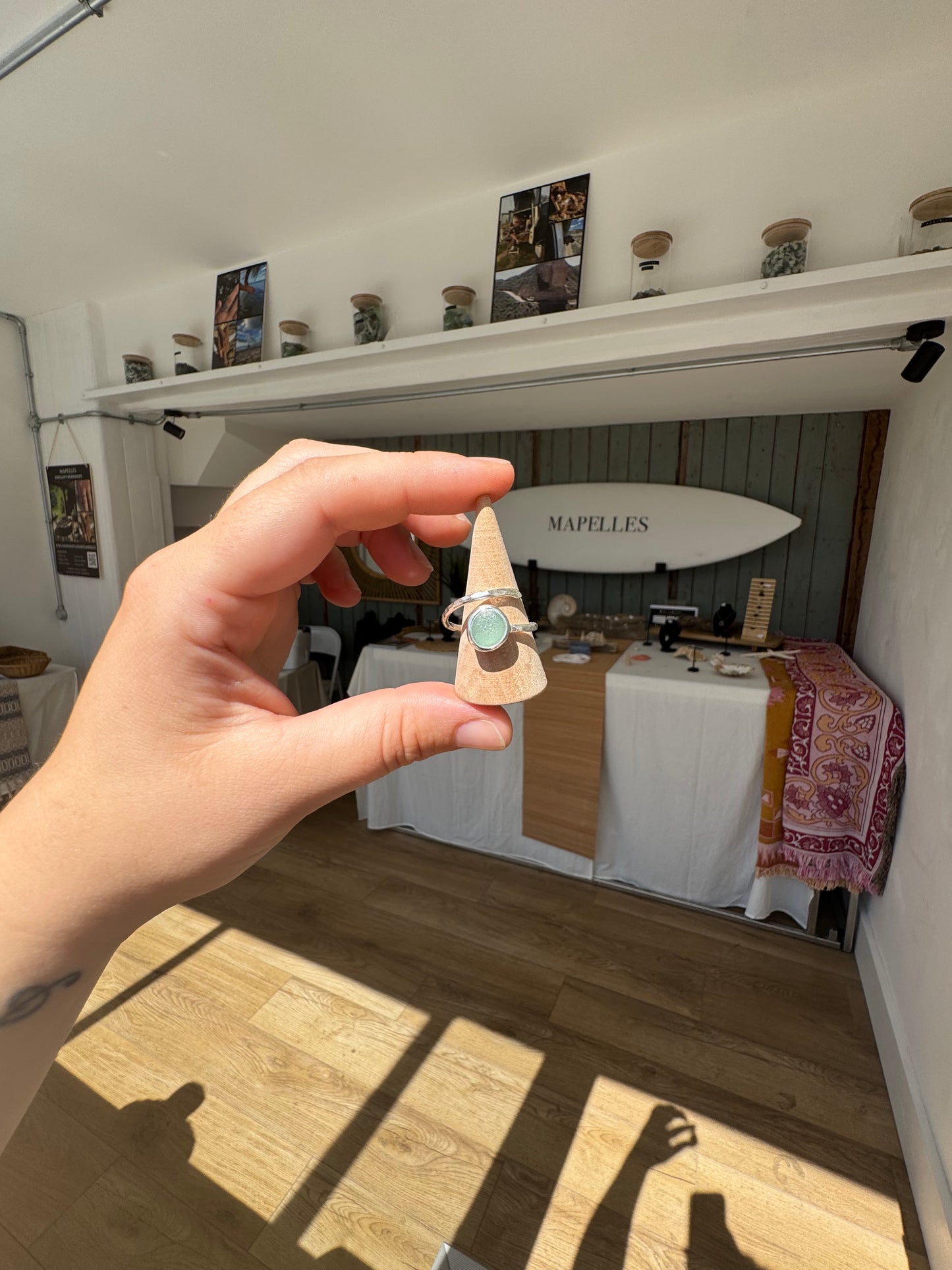 Light Blue seaglass ring
