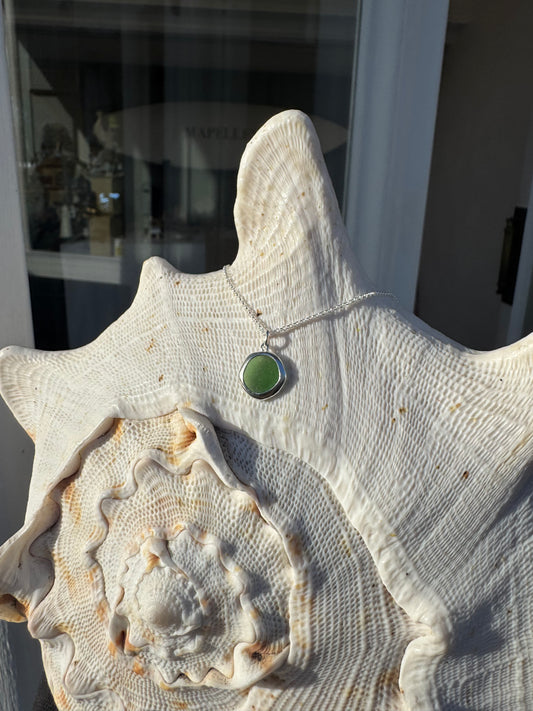 Green seaglass necklace
