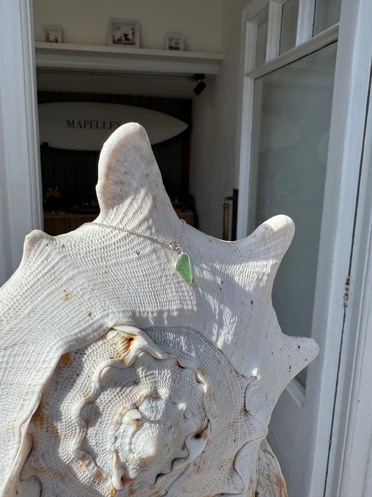 Green seaglass necklace