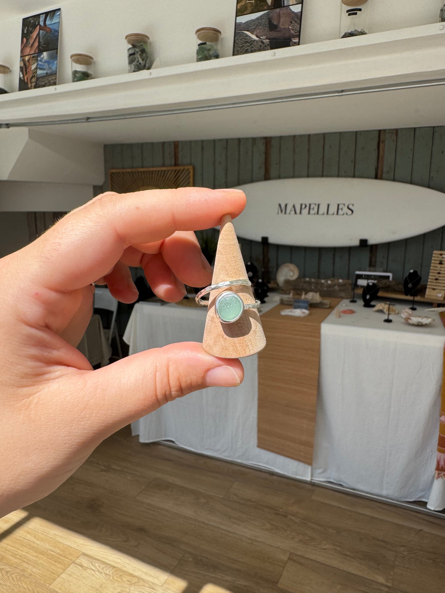 Light Blue seaglass ring