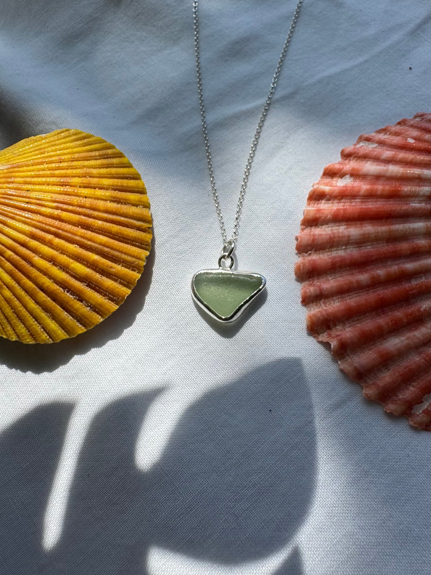 Light green seaglass necklace