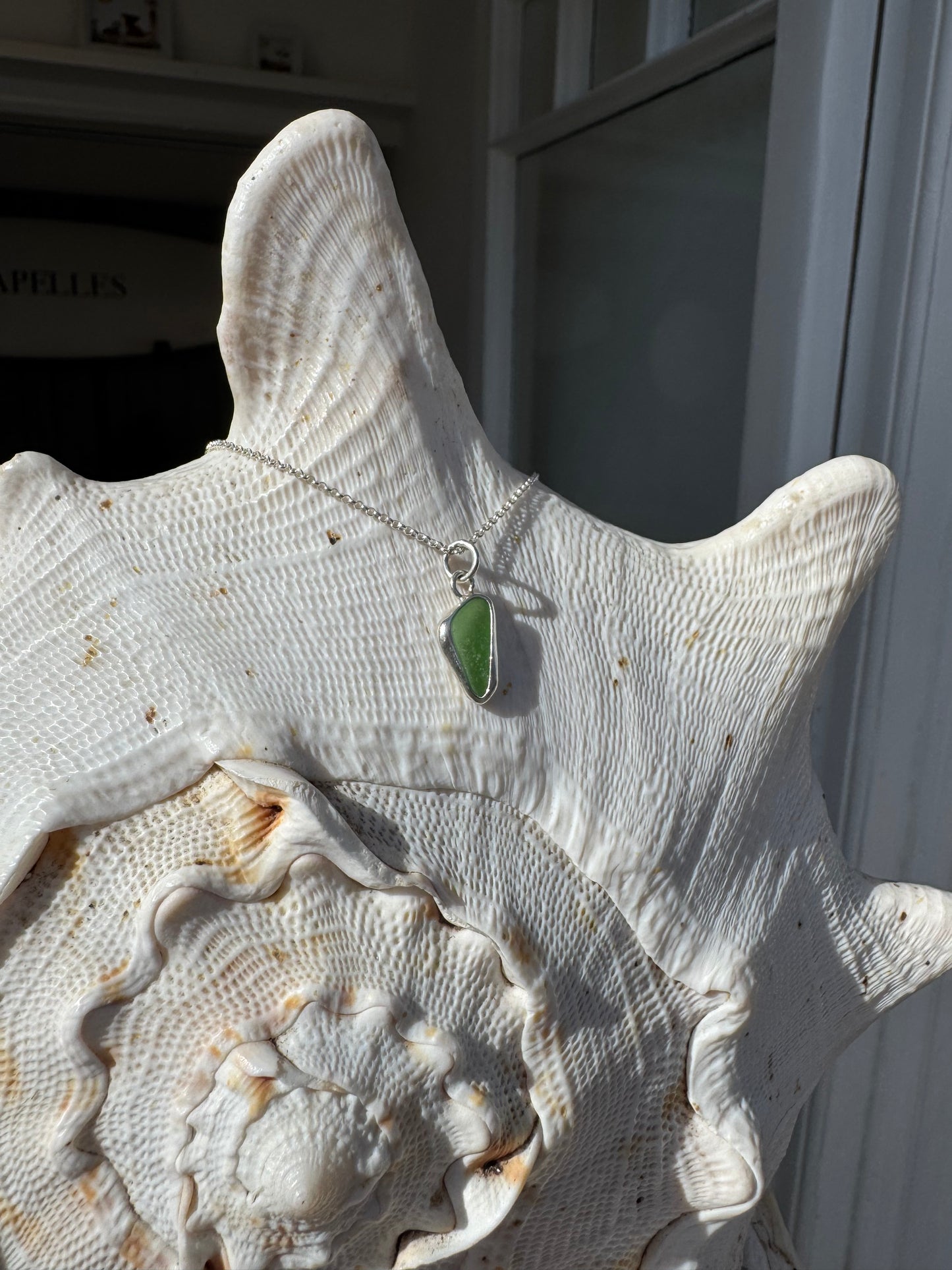 Green seaglass necklace