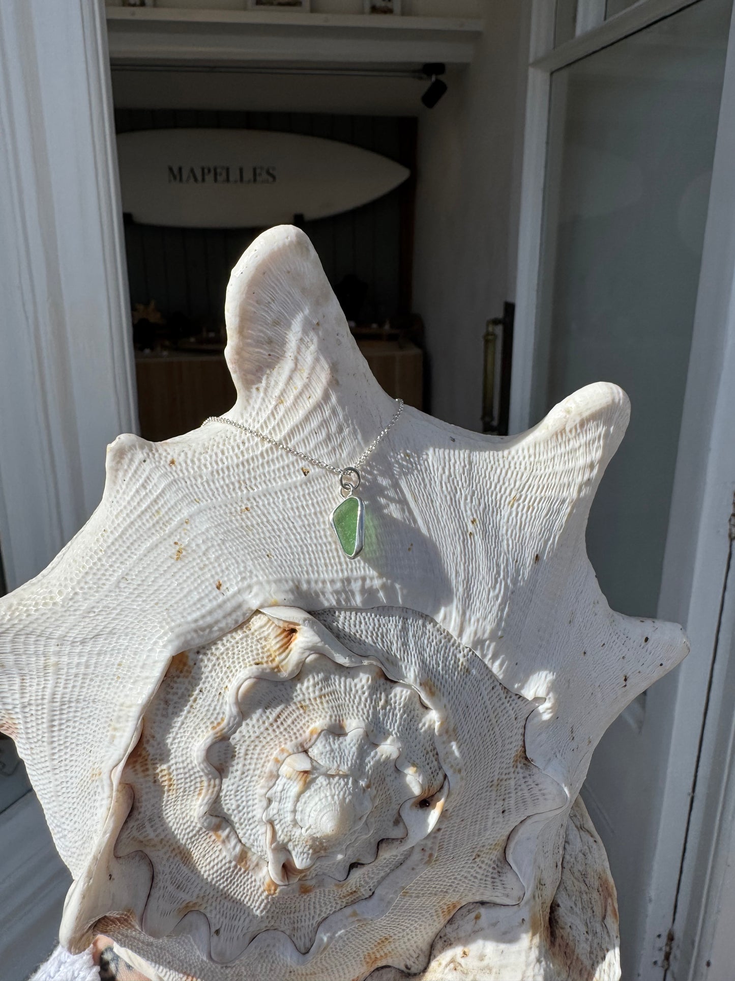 Green seaglass necklace