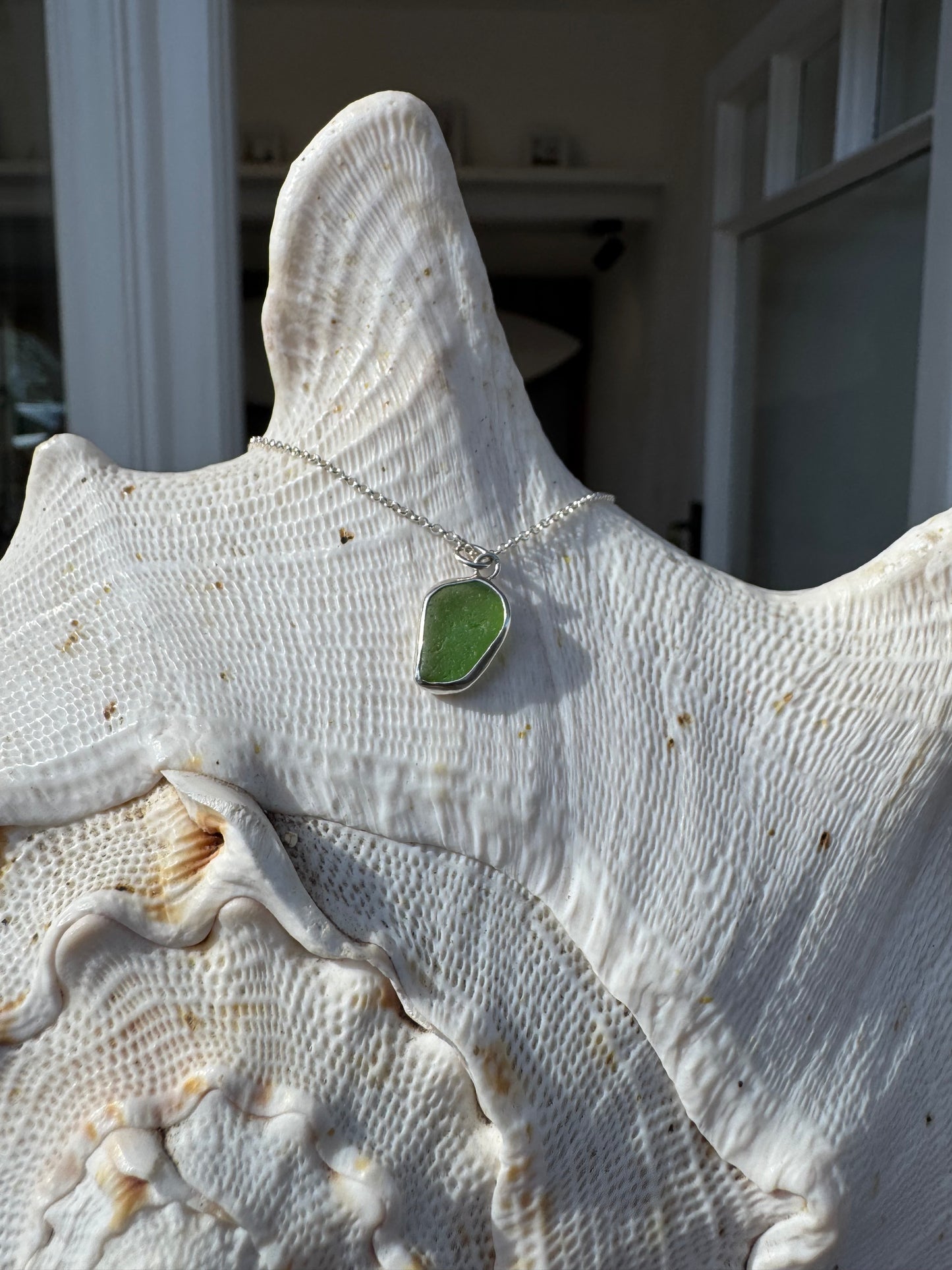 Green seaglass necklace