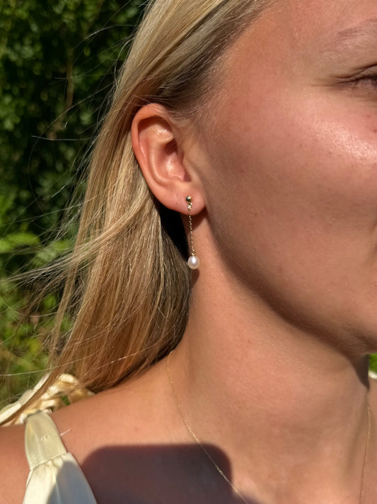 9ct pearl drop studs