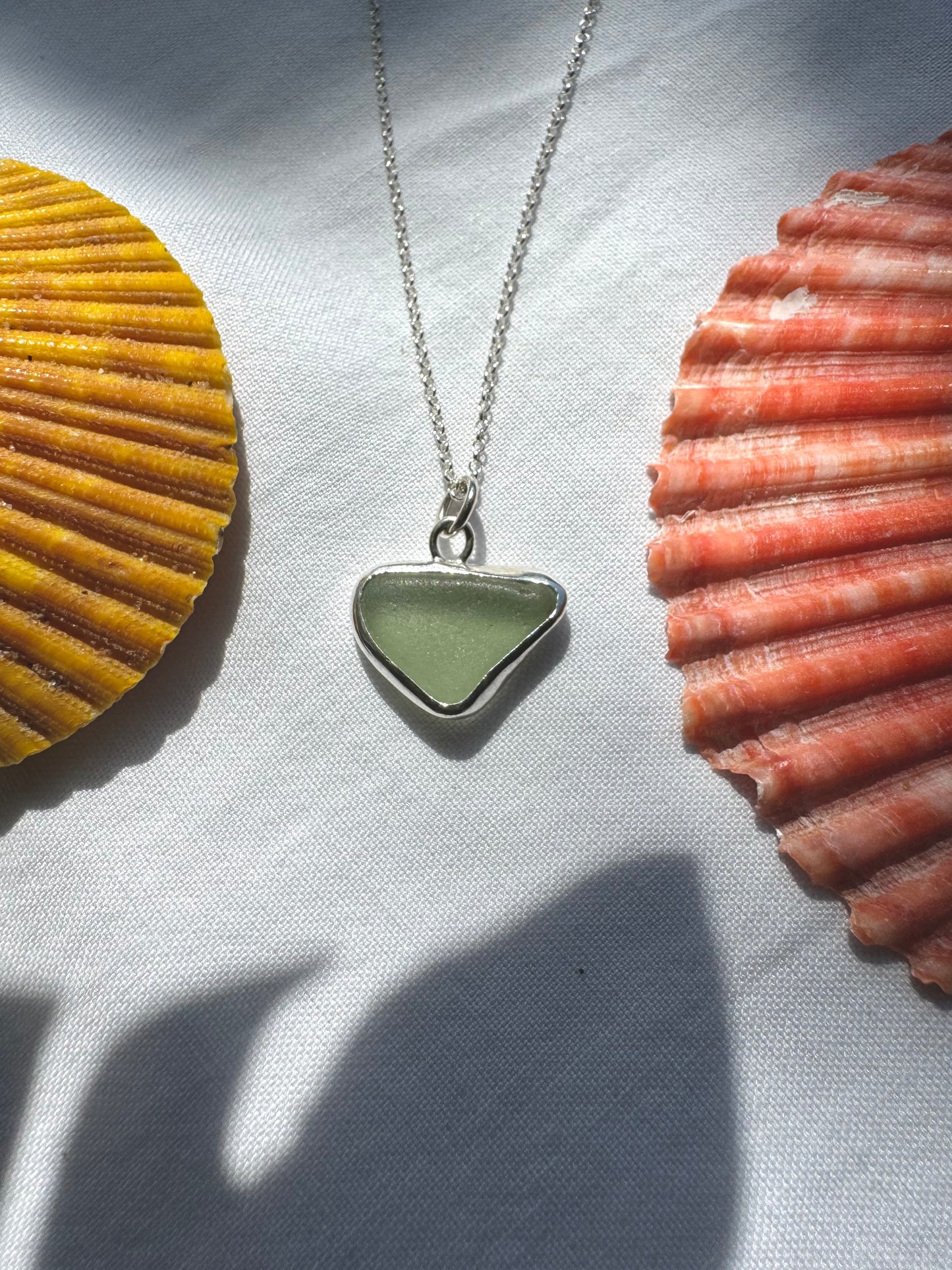 Light green seaglass necklace
