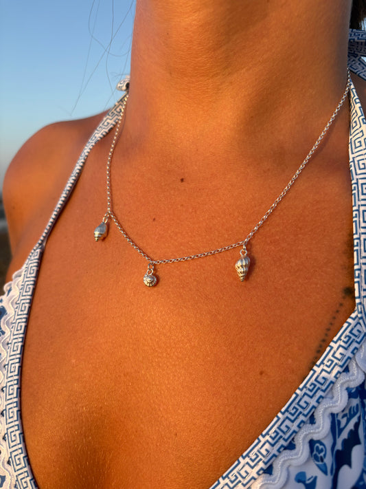 Triple shell necklace