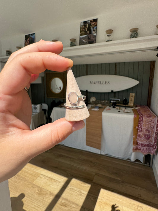 Light pink seaglass ring