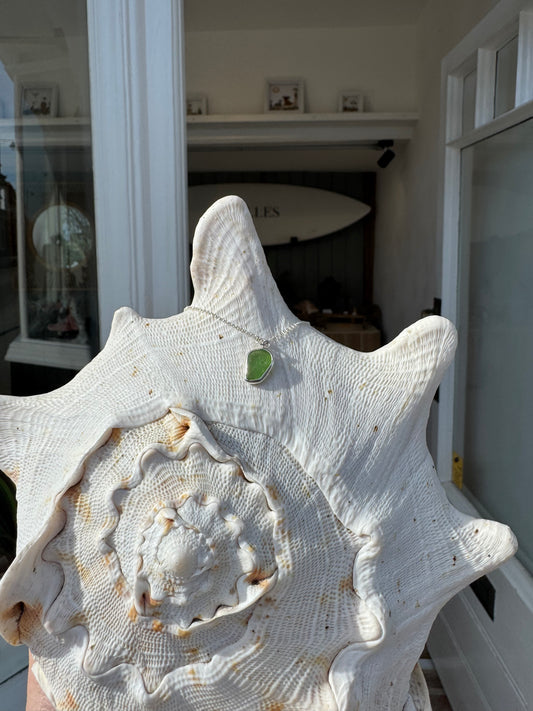 Green seaglass necklace