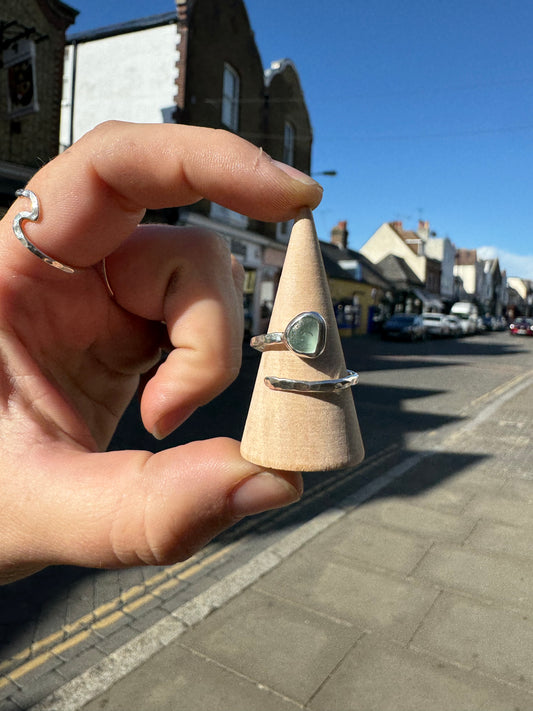 Light Blue seaglass ring