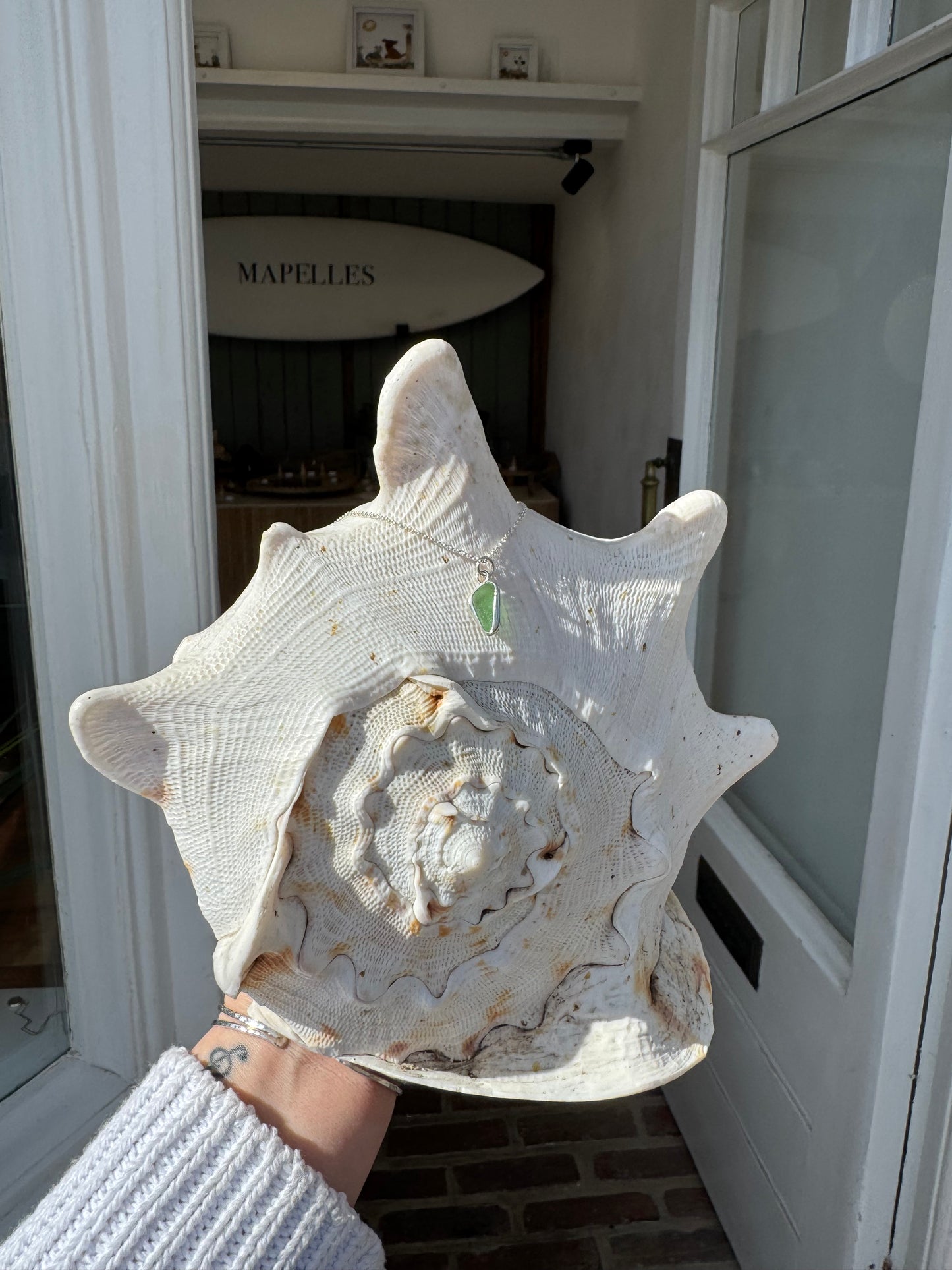 Green seaglass necklace