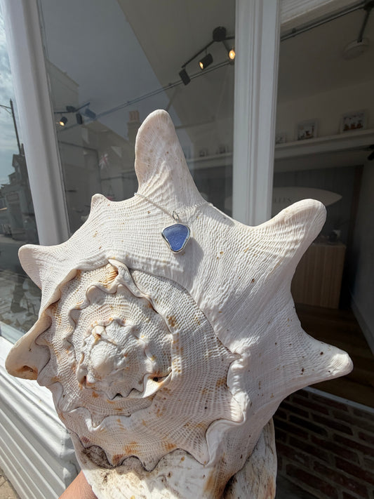 Blue seaglass necklace