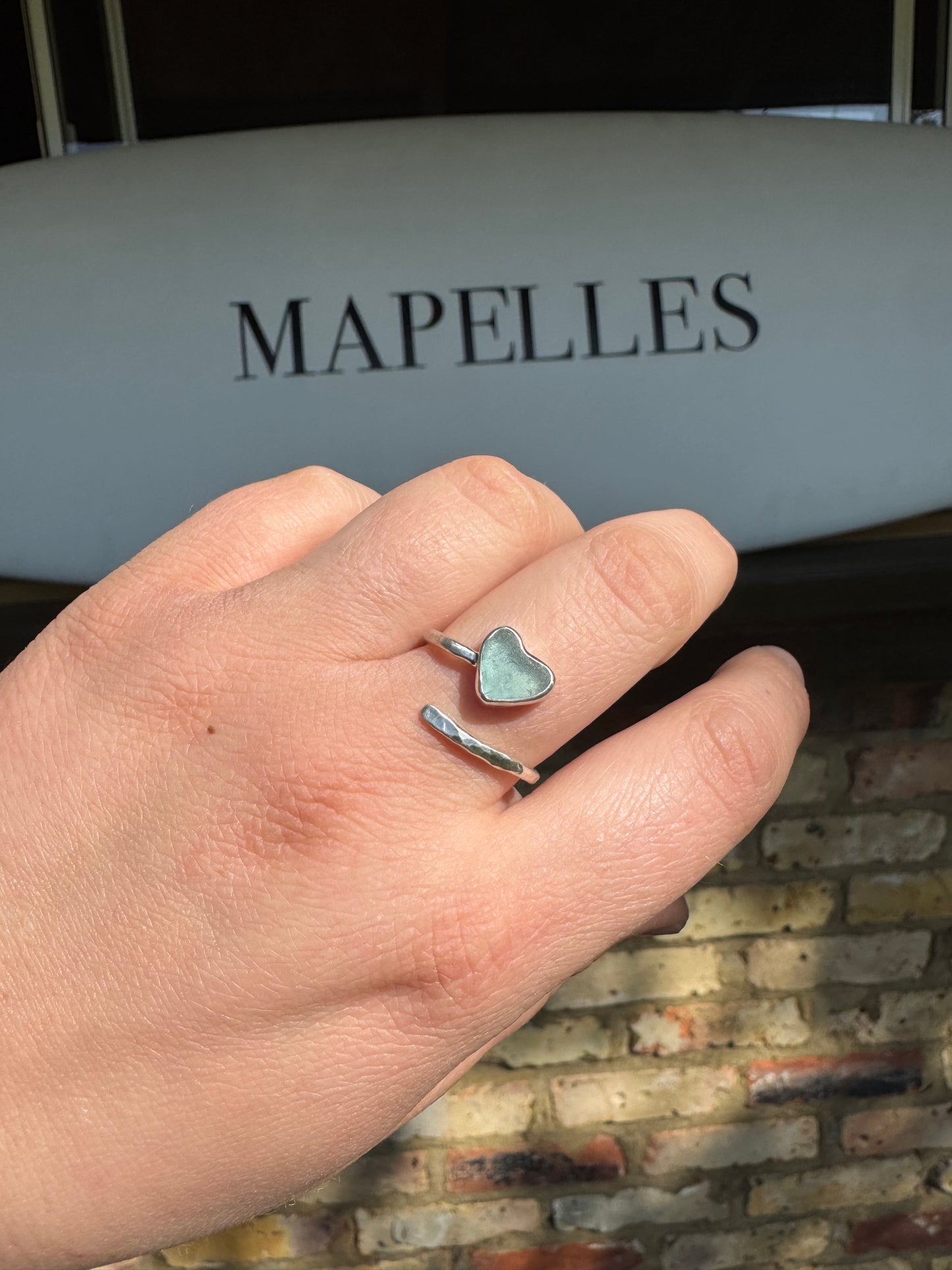 Blue heart ring