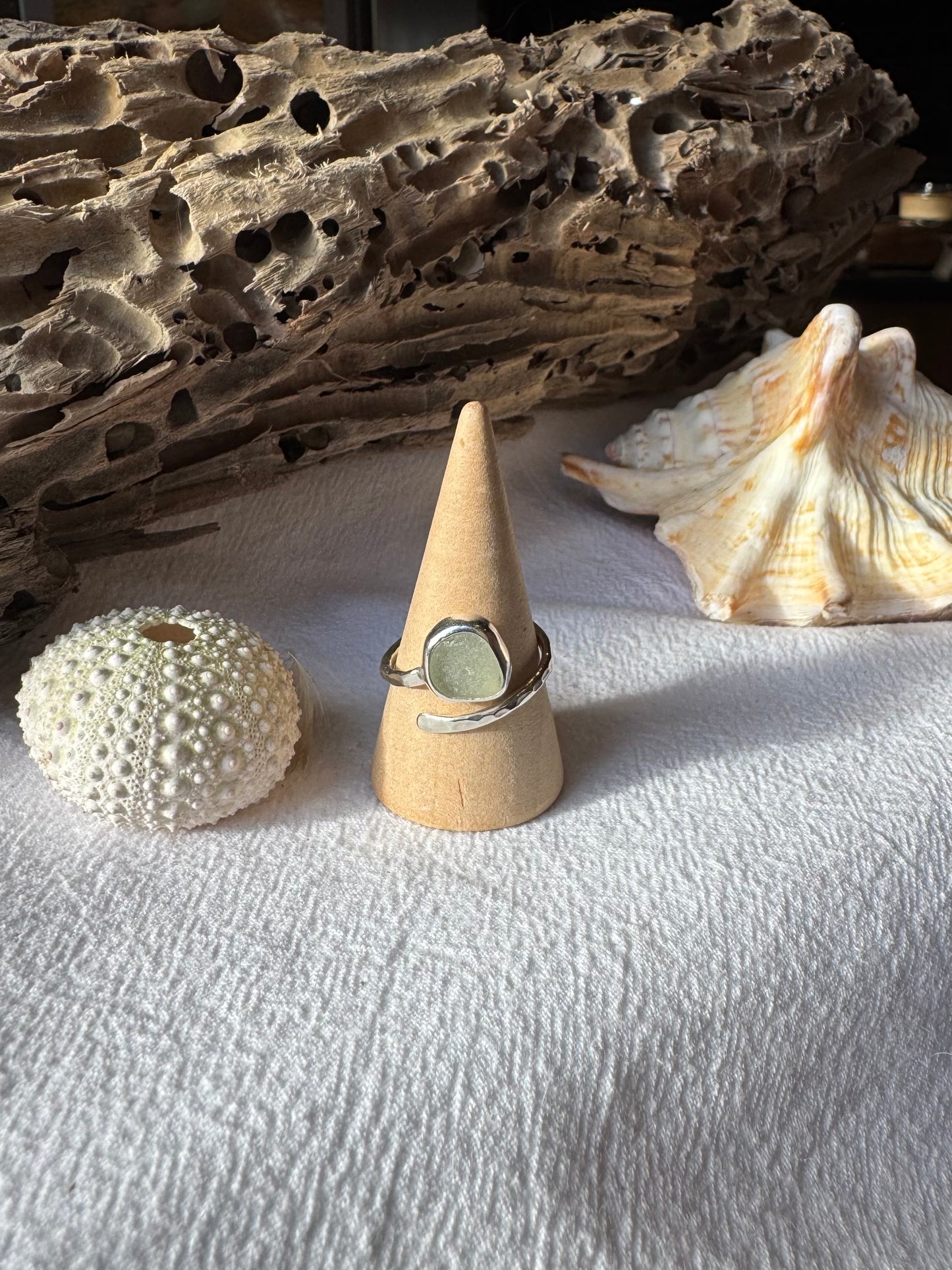 Pale seaglass ring